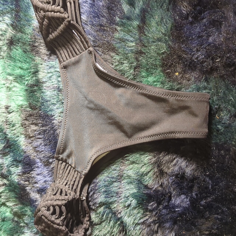 Bathing Suit Bottom Size XS Black with Strappy Sides